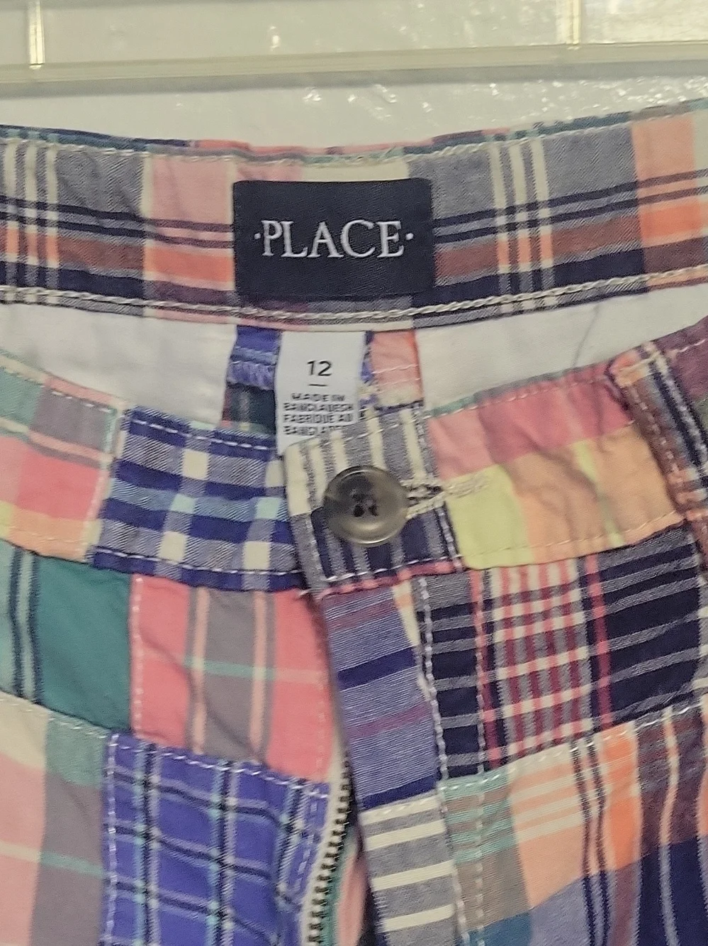 The Children's Place Plaid Patchwork Shorts - Blue, Pink, Green, Yellow